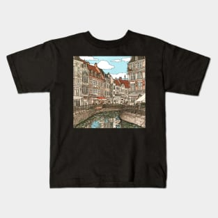 Aarhus city drawin Kids T-Shirt